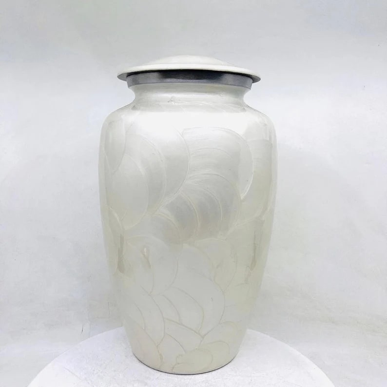 White Round Cremation Urn