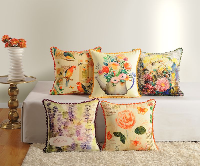 Printed Cotton Decorative Bed Cushions, for Hotel, Home, Feature : Unique Designs, Impeccable Finish