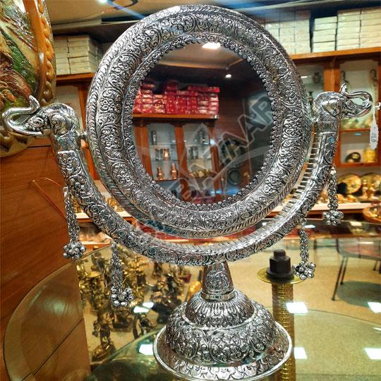 Printed Glossy Silver Peacock Mirror Glass, for Household, Hotels, Interior, Handicrafts, Packaging Type : Wooden Box
