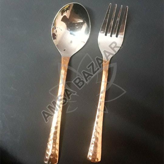 Printed Stainless Steel Copper Spoon, for Home, Event, Party, Restaurant, Packaging Type : Box
