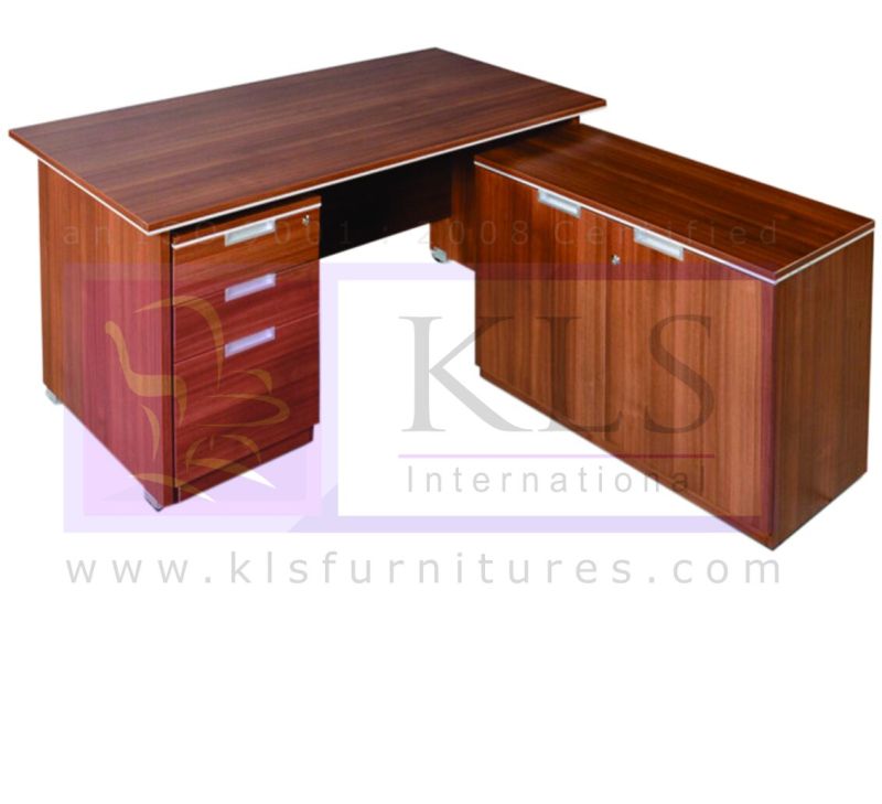 KLS International Polished Wood Brown Office Desk, Feature : High Strength, Easy To Place, Corrosion Proof