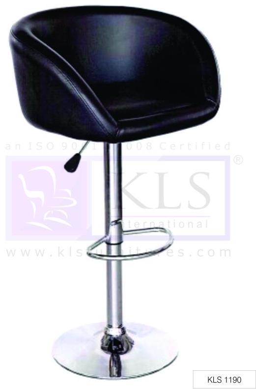 Round Stainless Steel Black Bar Chair