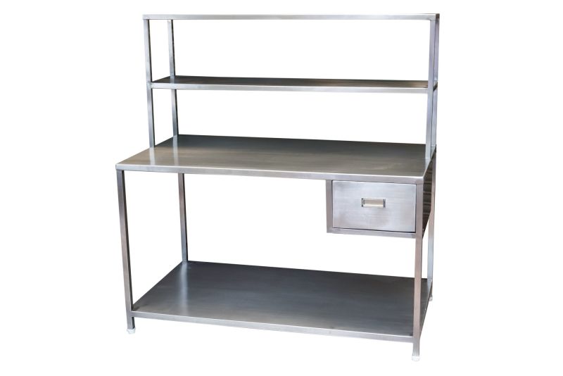 Silver Rectangular Control and Packing Table with Drawer, Feature : Rust Proof, Easy to Clean