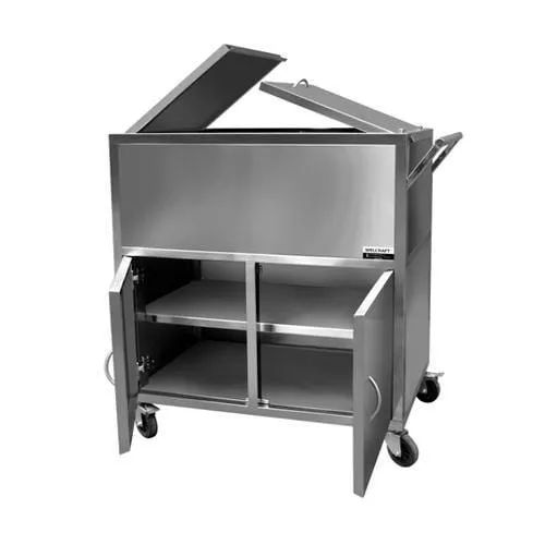 Rectangular Stainless Steel Closed Distribution Trolley, for Hospital Use, Clinical Use, Color : Silver