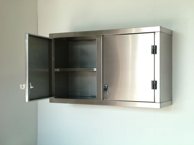 Silver Stainless Steel Wall Mounted Cabinet, Feature : Easy to Clean, Rust Proof