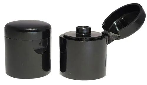 Round 19mm Plastic Flip Top Cap, Color : Black