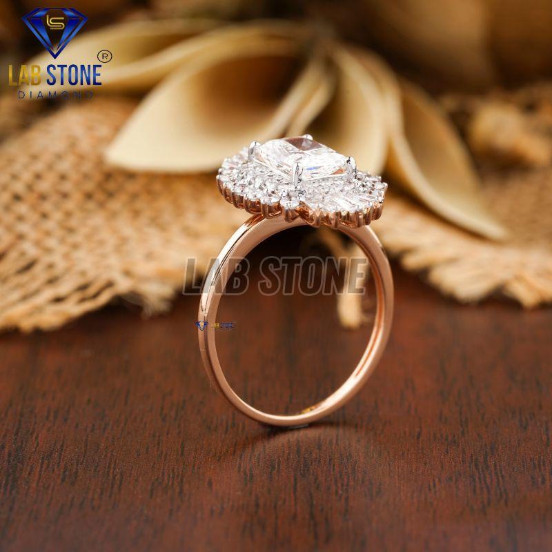 Vintage Round Cut Diamond Rose Gold Ring