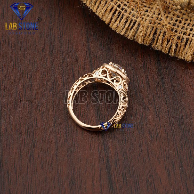 Aesthetic Round Cut Diamond Rose Gold Ring