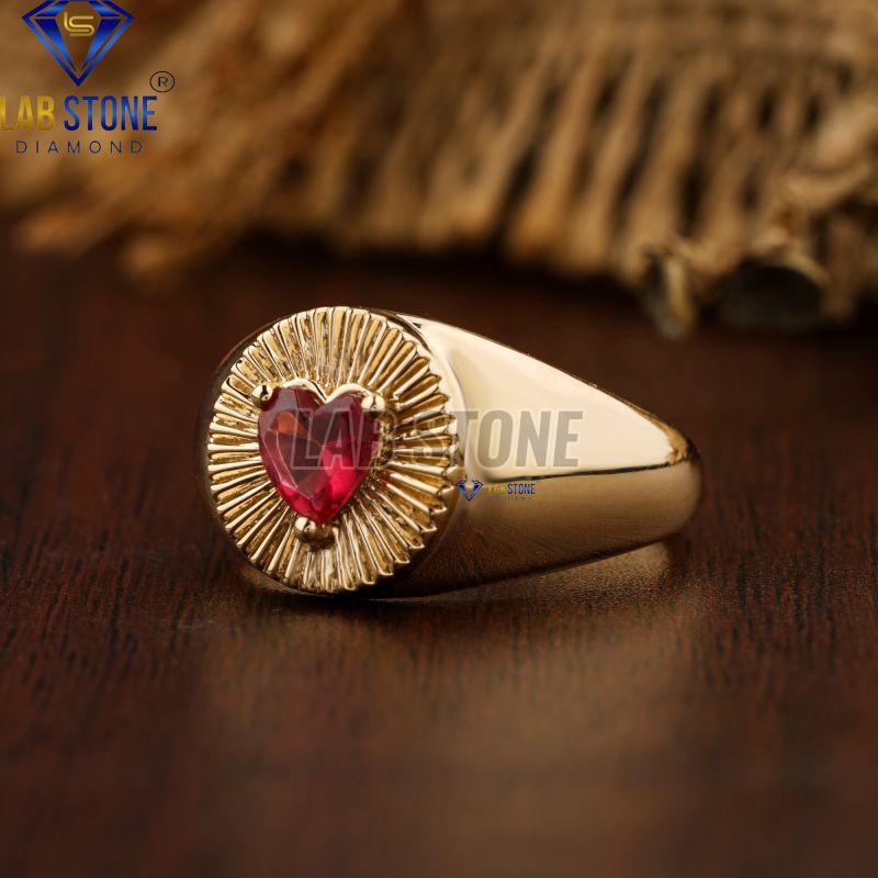 0.22 Tdw F.r. Heart Cut Diamond Yellow Gold Ring