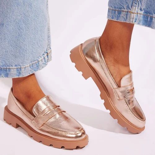 Ladies Leather Loafers Shoes