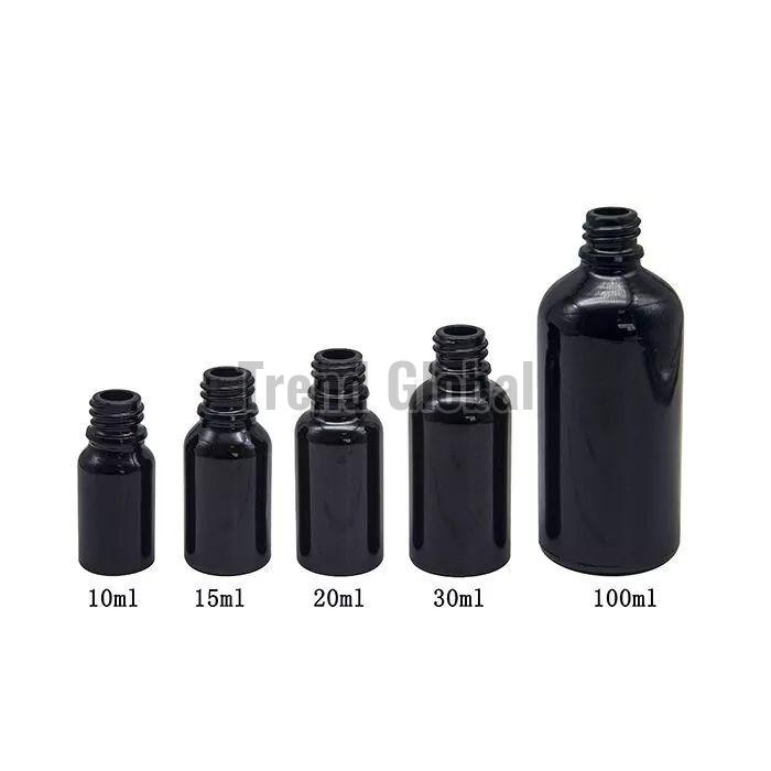 Black Glass Dropper Bottle