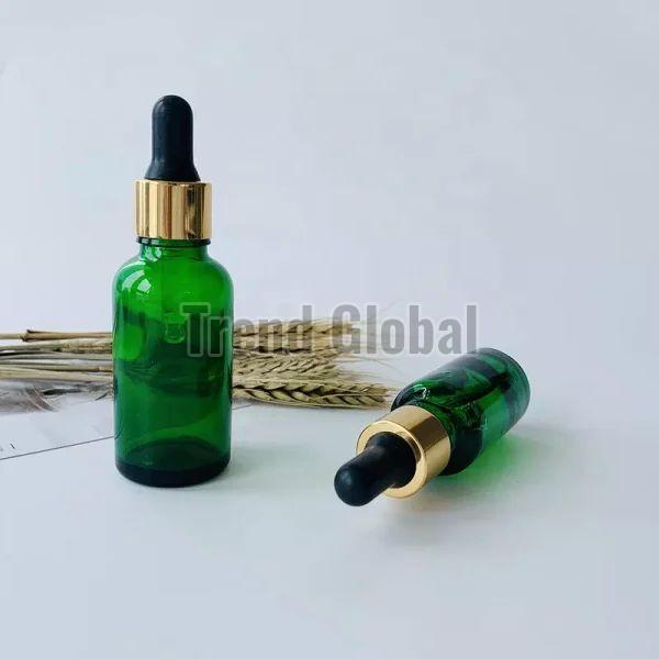 Green Glass Dropper Bottle