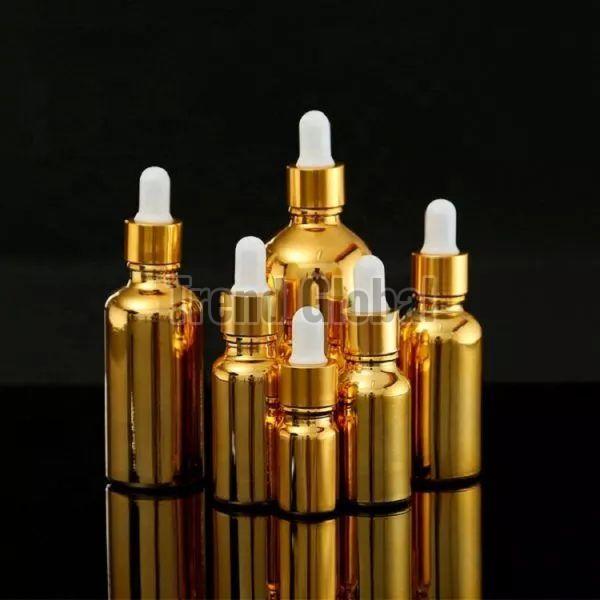 Golden Paint Coated Glass Dropper Bottle