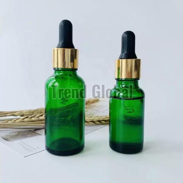 Green Glass Dropper Bottle