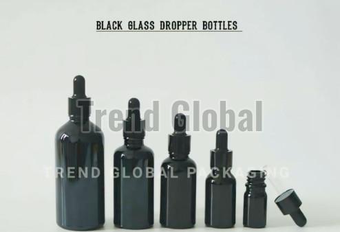 Black Glass Dropper Bottle