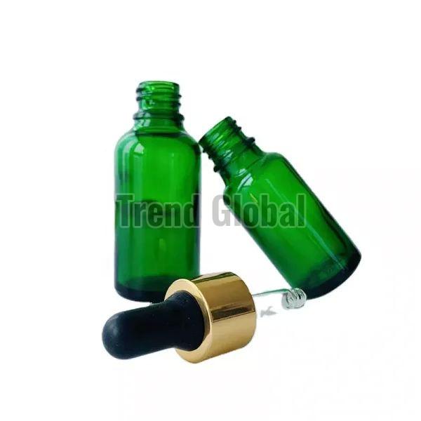 Green Glass Dropper Bottle