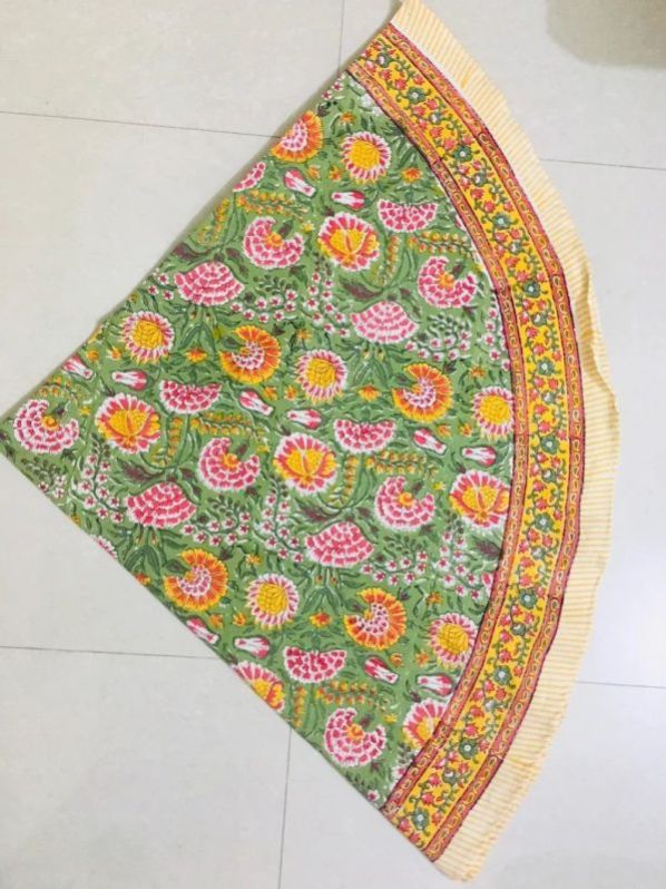 Yellow Block Print Tablecloth