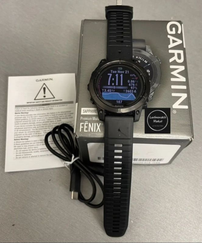 Unisex Garmin Fenix 7x Sapphire Solar GPS Watch