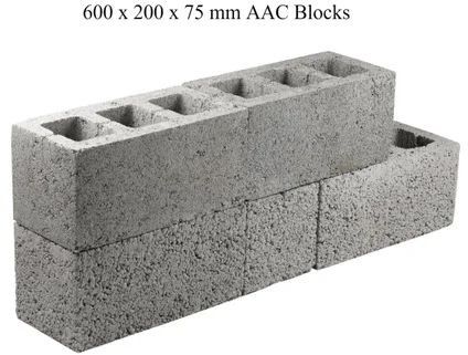 600x200x75mm AAC Block