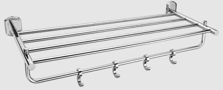 Pelican Chrome Plated Stainless Steel Towel Rack With Hook
