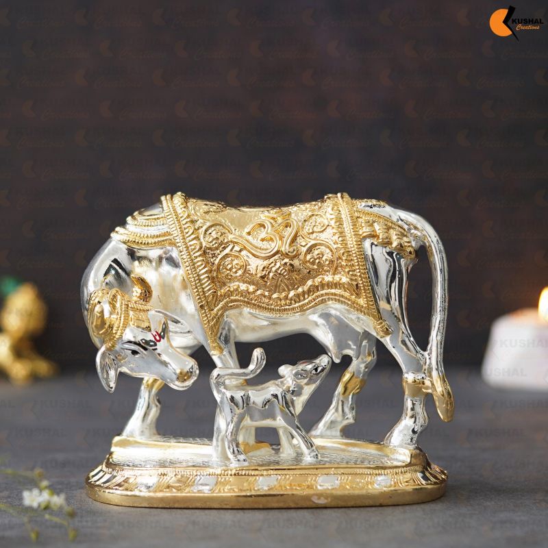 Kamdhenu Cow With Calf Idol