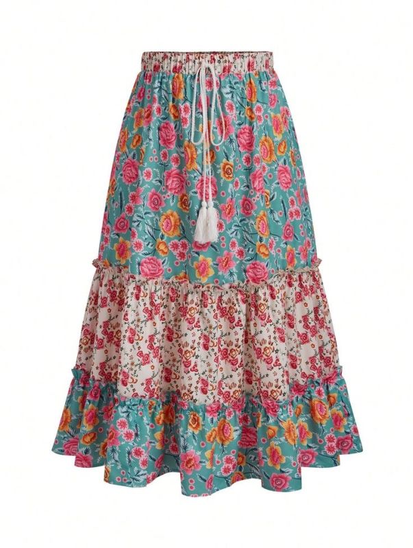 Long Multi Frill Skirt For Women and Girls