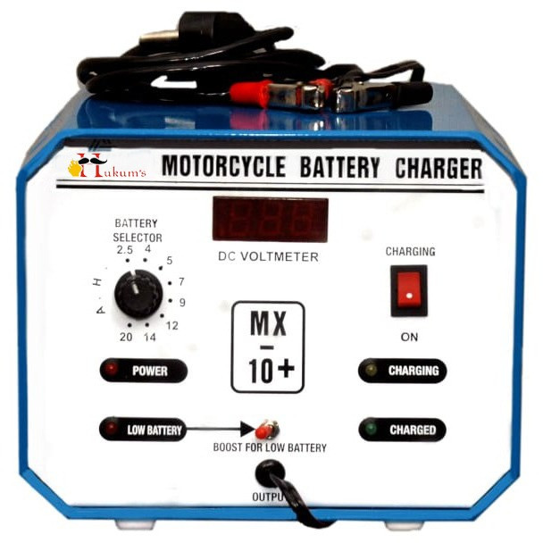 Hukums 2A-12V Two-wheeler Battery Charger With 1 Year Warranty (MX-10+)