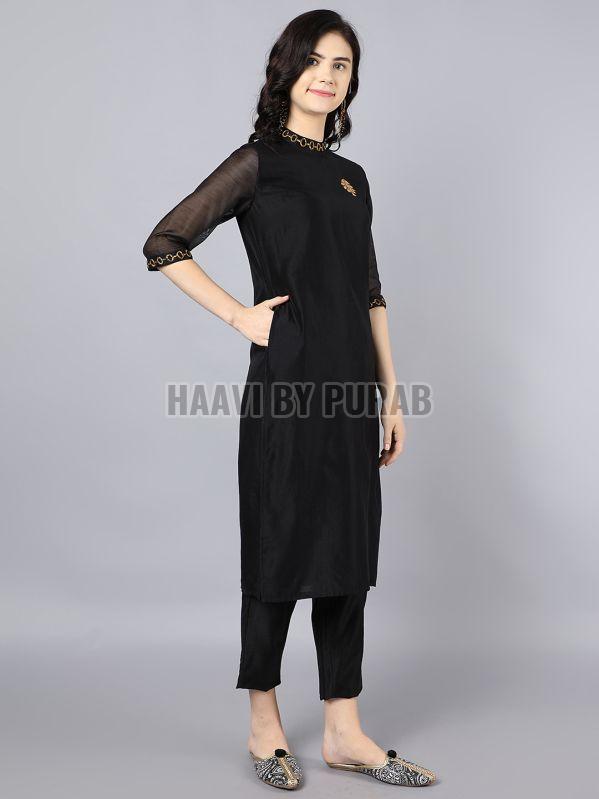 Chanderi Kurta With Cotton Pencil Pants