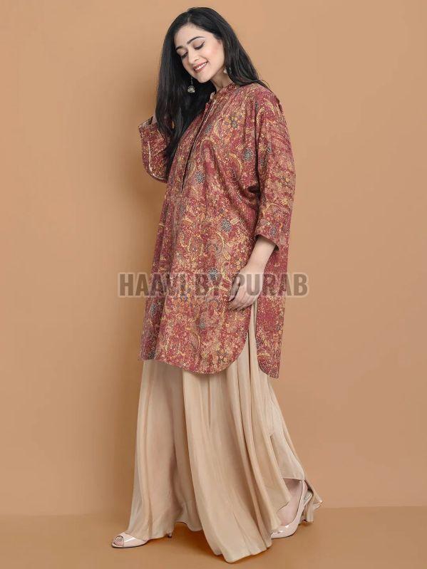 Ladies Draped Tunic Kurta With Flared Palazzo