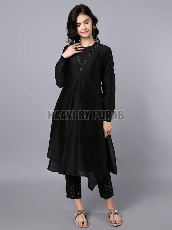 Asymmetric Kurta With Pencil Pants