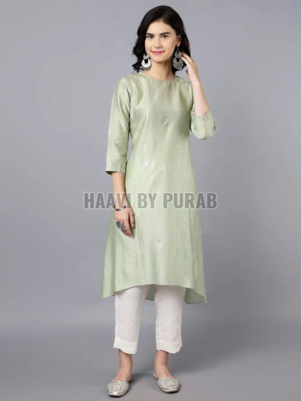 Ladies Mukaish Work Chanderi Kurta