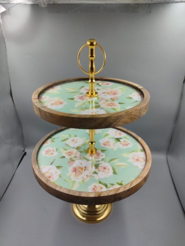 2 Tier Wooden Cake Stand