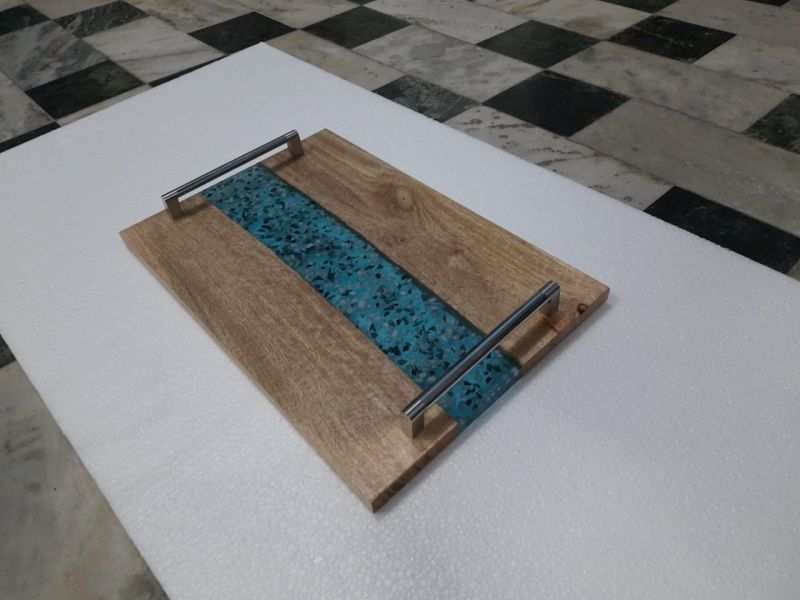 Rectangular Epoxy Wooden Serving Tray