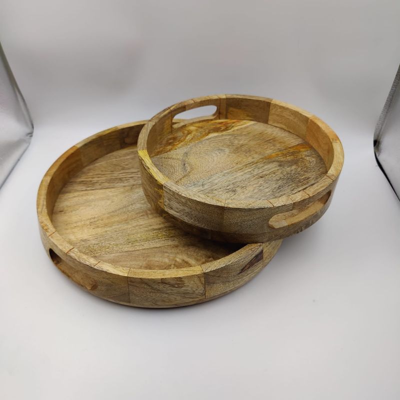 Wooden Round Serving Tray