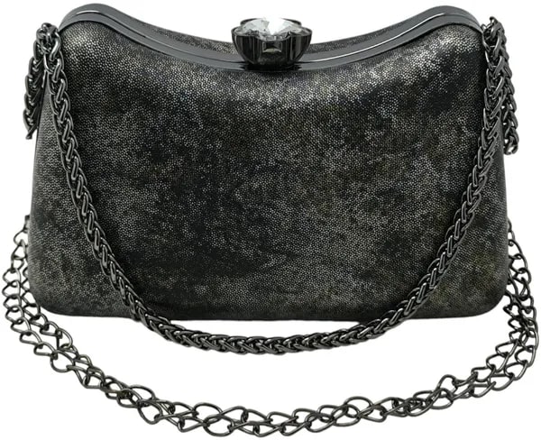 Fancy Girls Black Velvet Clutch Bag