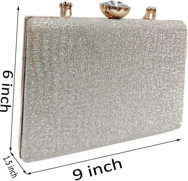 Shiny Grey Clutch Bag