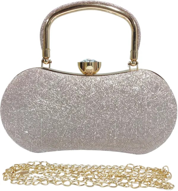 Girls White Resin Glitter Clutch Bag