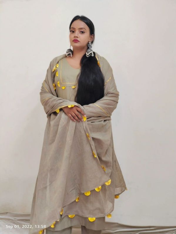 Gray Flower Suit Set