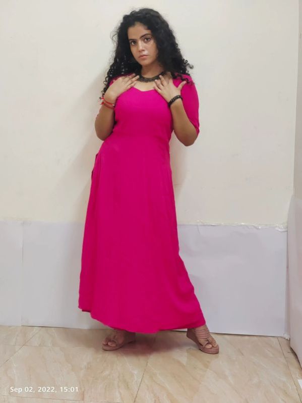 Pink Hand Embroidered Anarkali Flared Suit Set