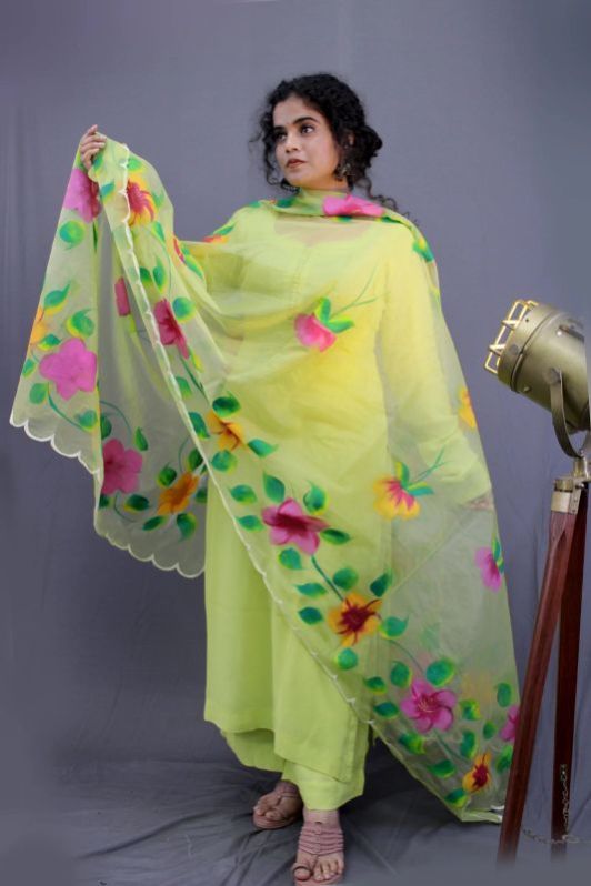 Yellow Gorgette Suit