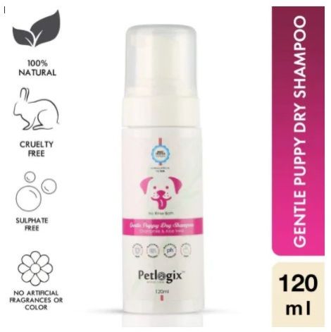 Petlogix Waterless Gentle Dry Shampoo With Aloe Vera &AMP;AMP; Chamomile 120ml