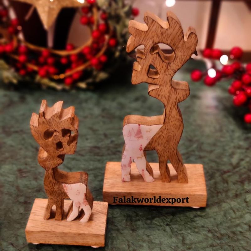 Wooden Reindeer Set Of 2