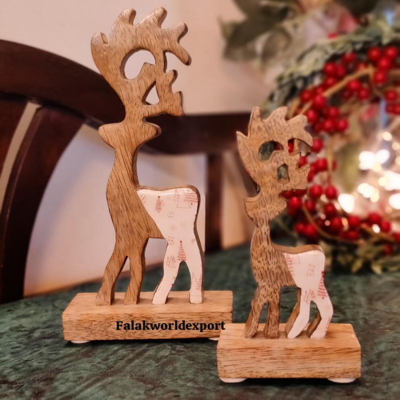 Wooden Reindeer Set Of 2