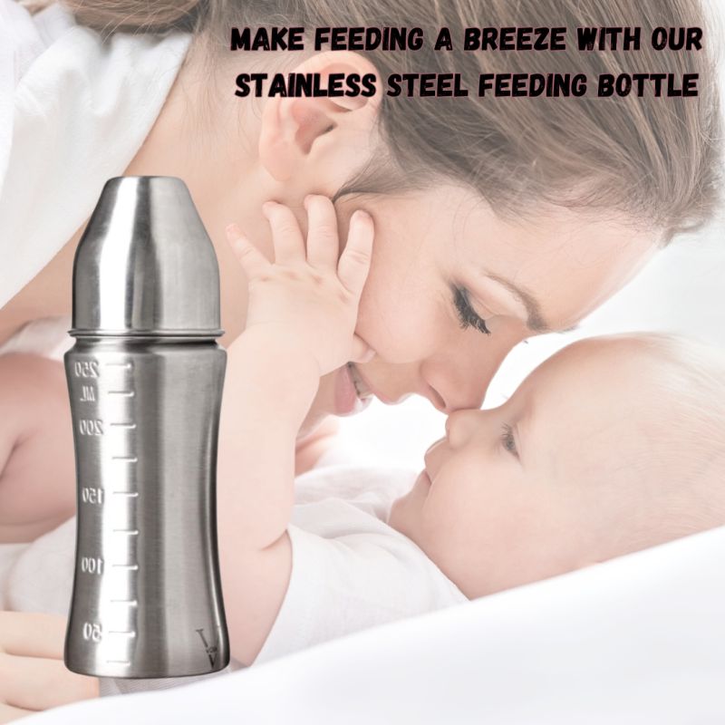 Voik Vega Wide Stainless Steel Baby Feeding Bottle 240ml