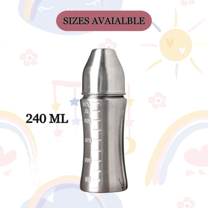 Voik Vega Wide Stainless Steel Baby Feeding Bottle 240ml