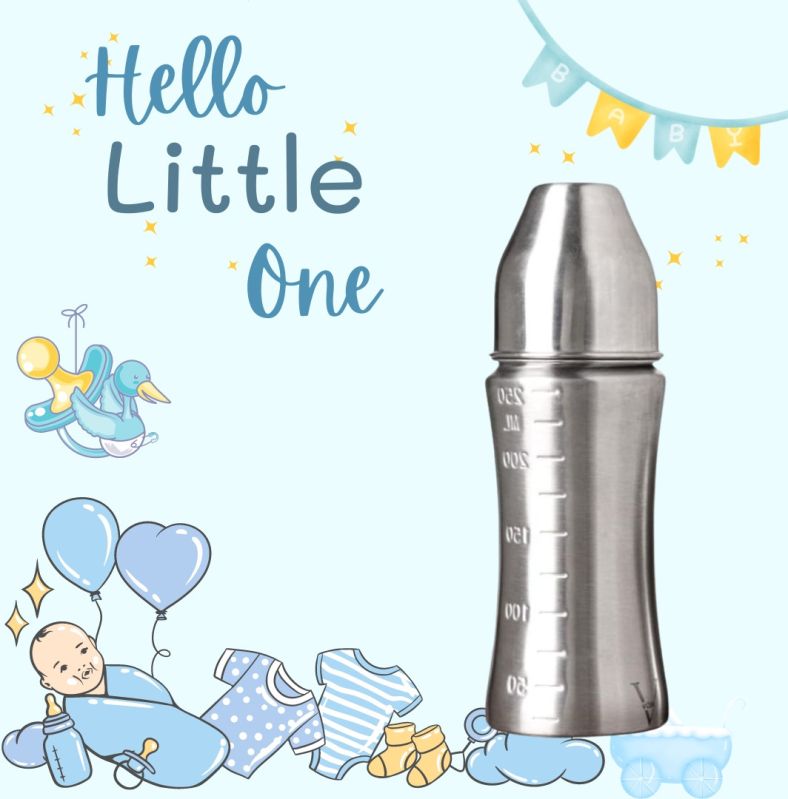 Voik Vega Wide Stainless Steel Baby Feeding Bottle 240ml