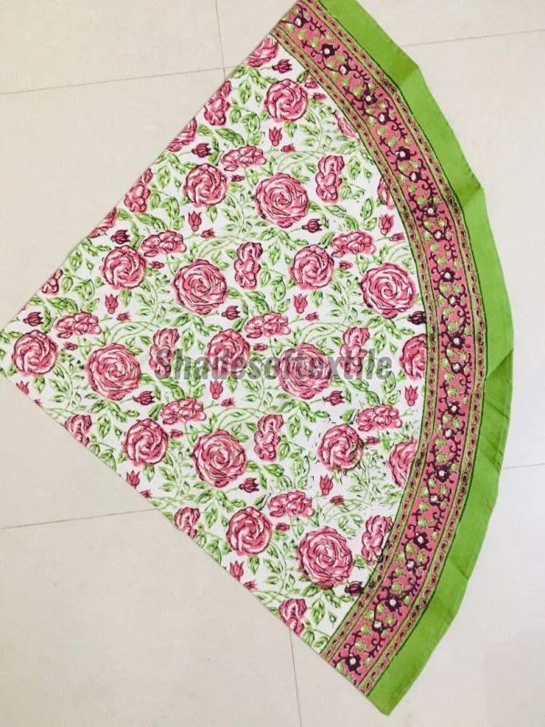 Green Printed Round Table Cloth