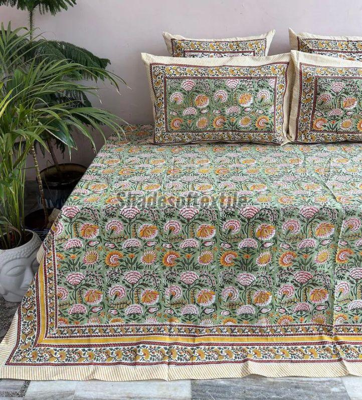 Block Printed Bedsheet With 2 Pillow Covers