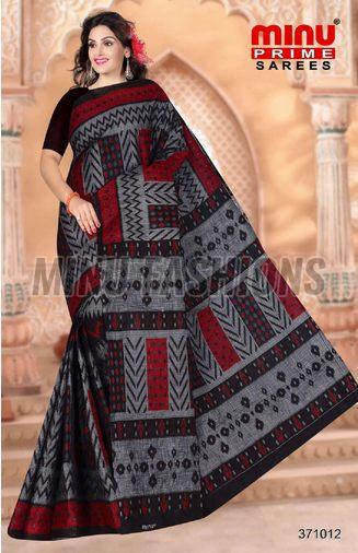 Black Diamond Printed Cotton Saree