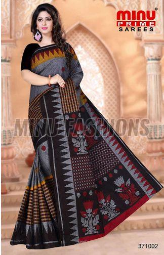 Black Diamond Printed Cotton Saree